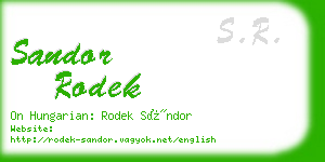 sandor rodek business card